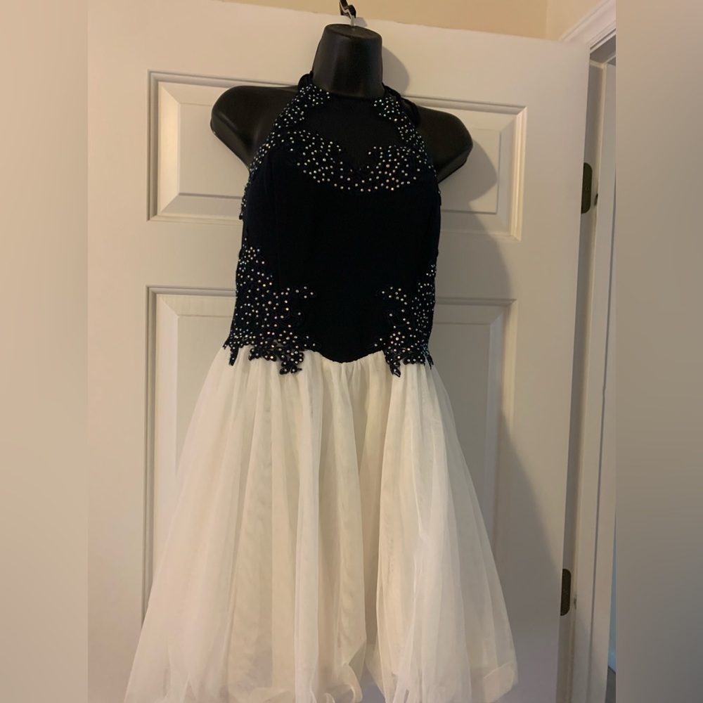 Black and white mid dress